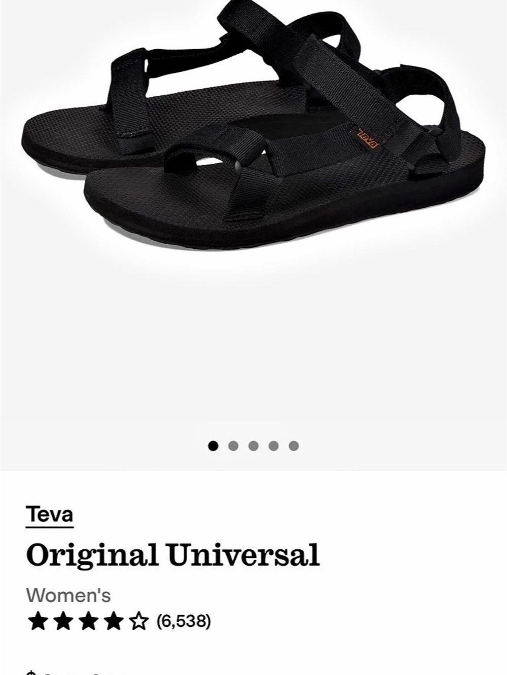 Teva Original Universal Sandal Women's Black US 7, NWT
